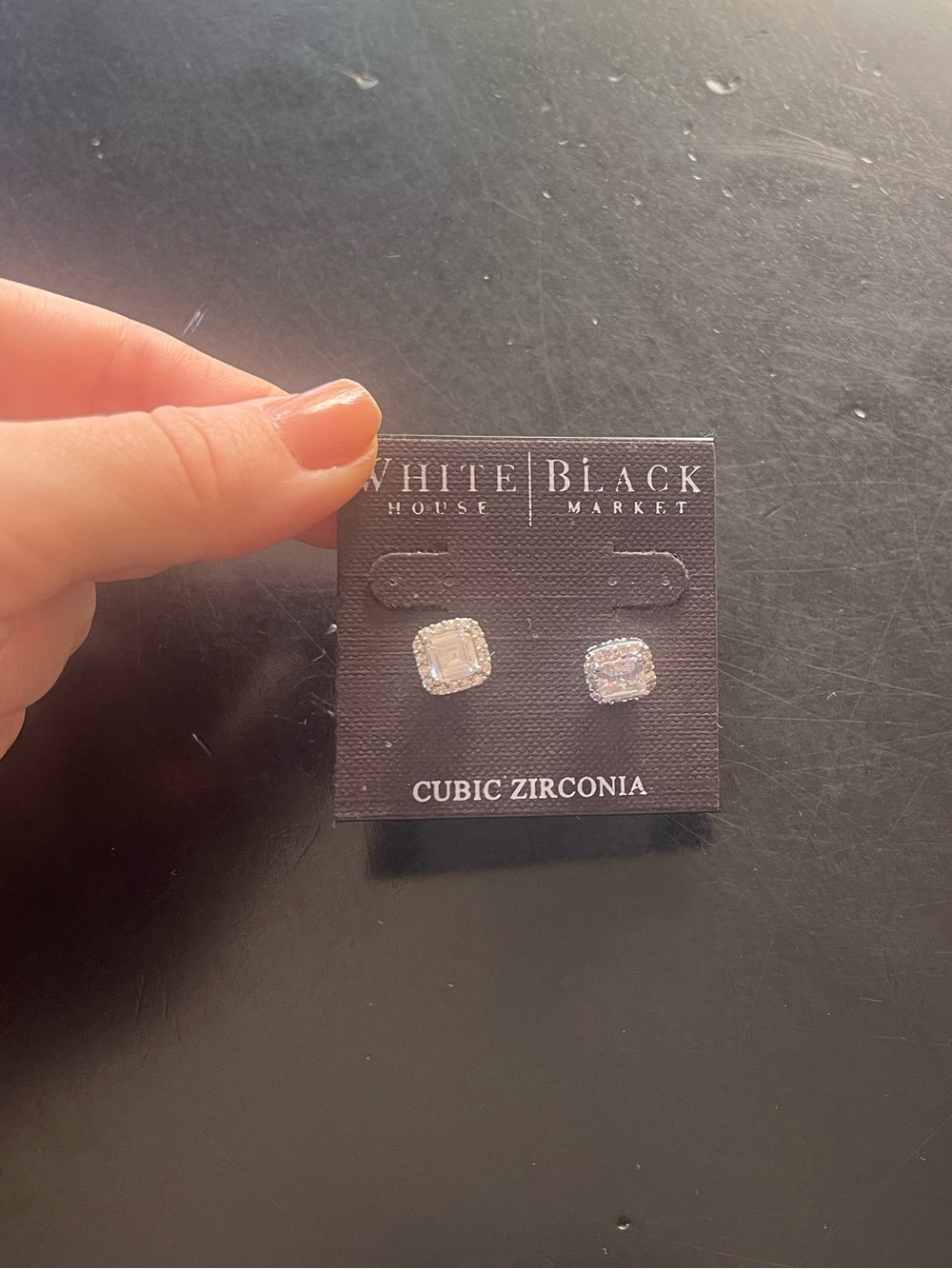 White House Black Market Cubic Zirconia Square Stud Earrings